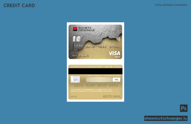 Beispielvorschau der Visa Goldkarte der französischen Société Générale